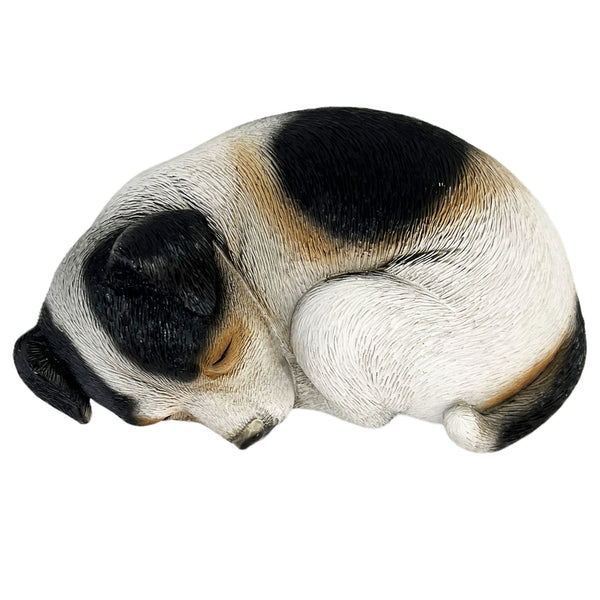 Sleeping Black Jack Russell Dog Garden Ornament