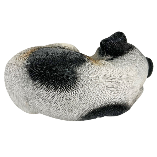 Sleeping Black Jack Russell Dog Garden Ornament