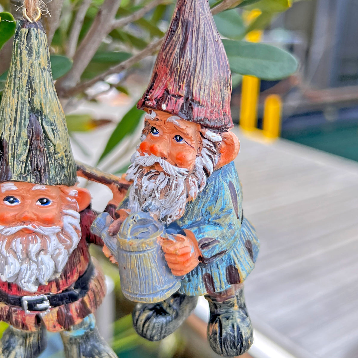 3 Hanging Gnome Ornaments for Garden, Home or Christmas