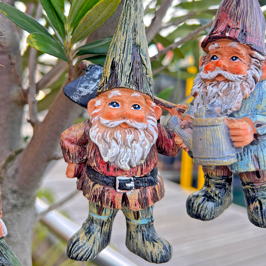 3 Hanging Gnome Ornaments for Garden, Home or Christmas