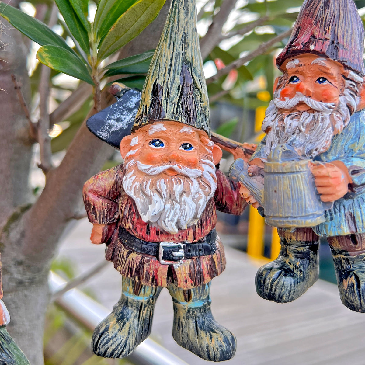 3 Hanging Gnome Ornaments for Garden, Home or Christmas
