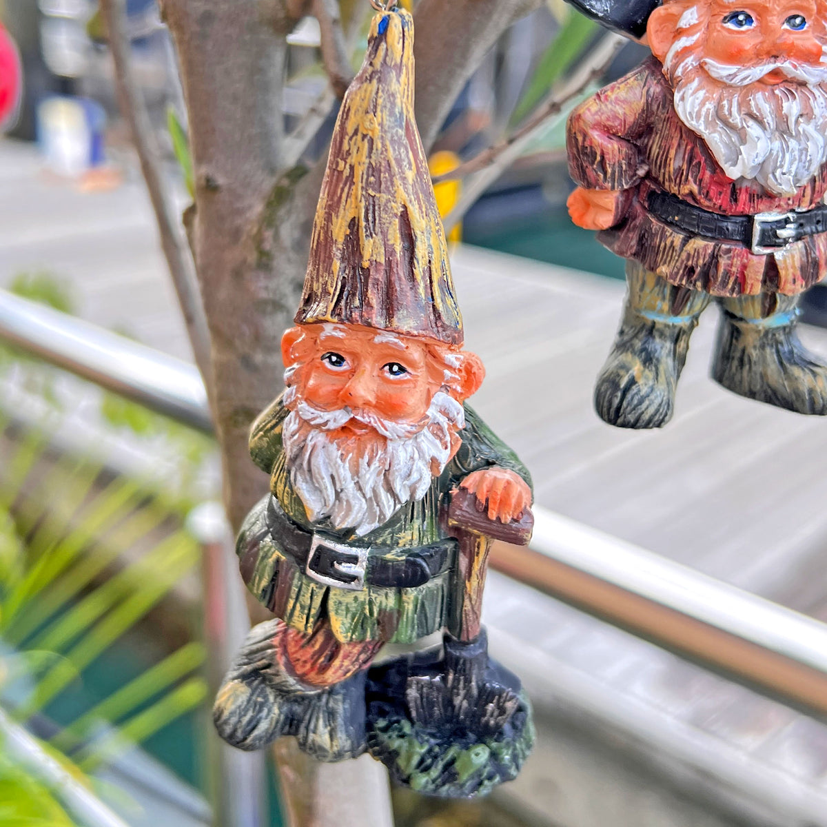 3 Hanging Gnome Ornaments for Garden, Home or Christmas