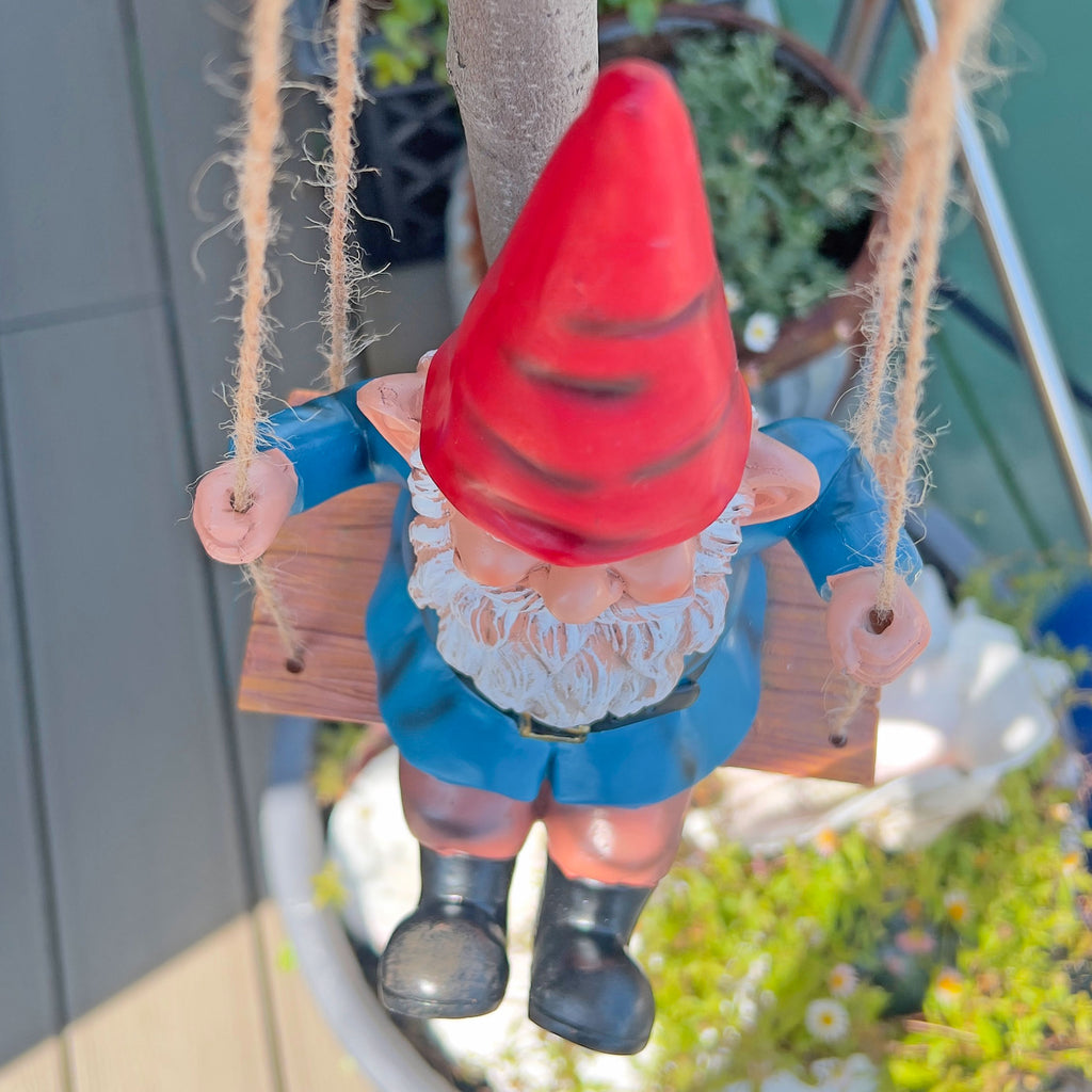 Swinging Gnome Hanging Garden Ornament