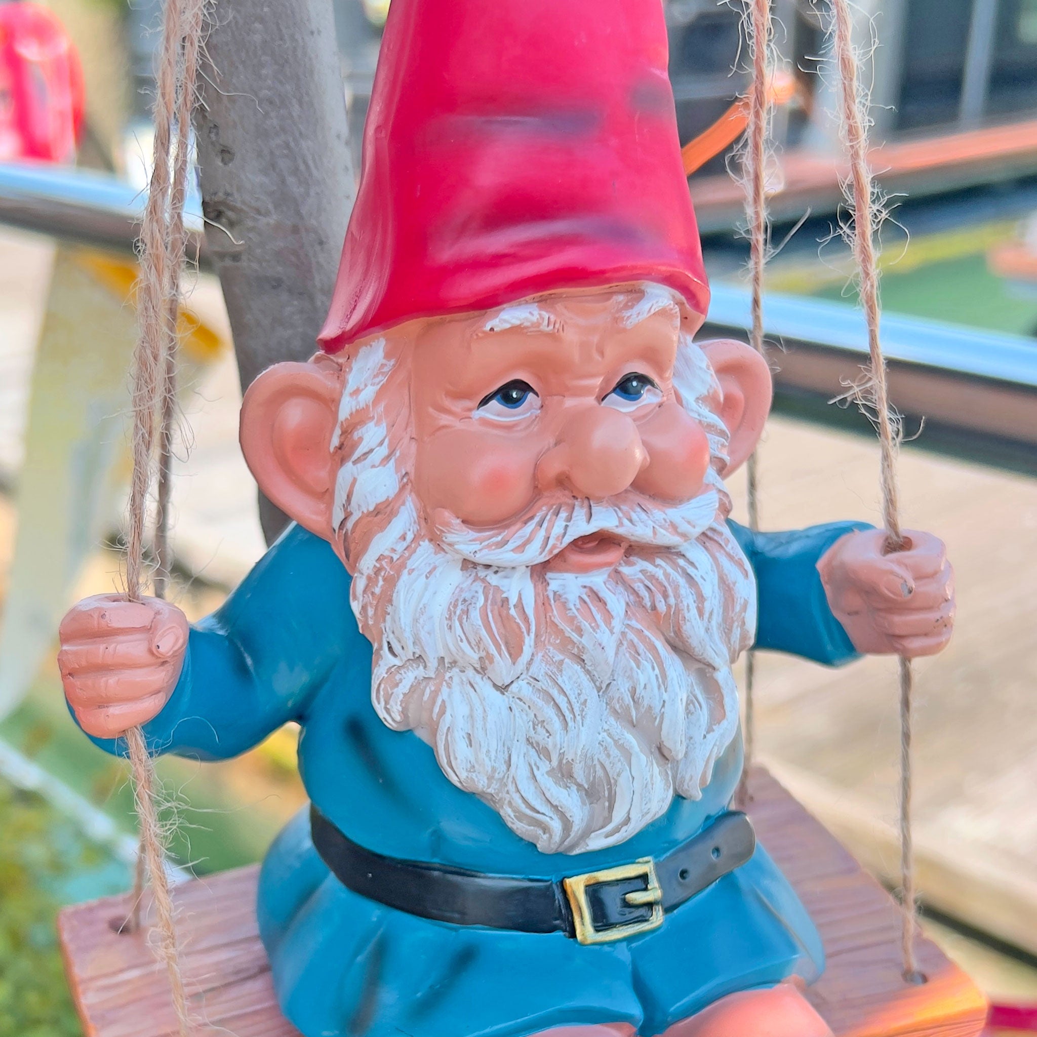 Swinging Gnome Hanging Garden Ornament