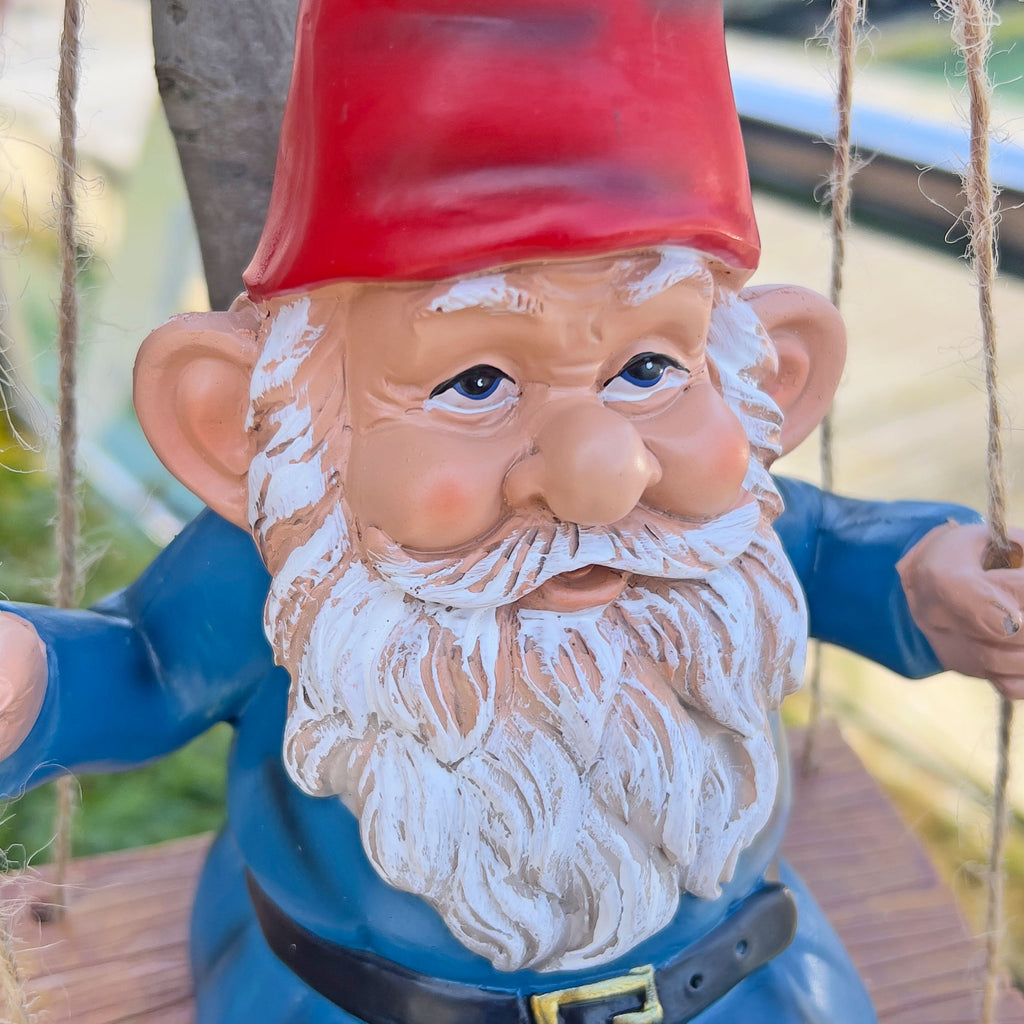 Swinging Gnome Hanging Garden Ornament