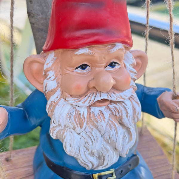 Swinging Gnome Hanging Garden Ornament