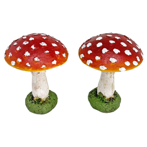 Pair of Garden Mushroom Ornaments