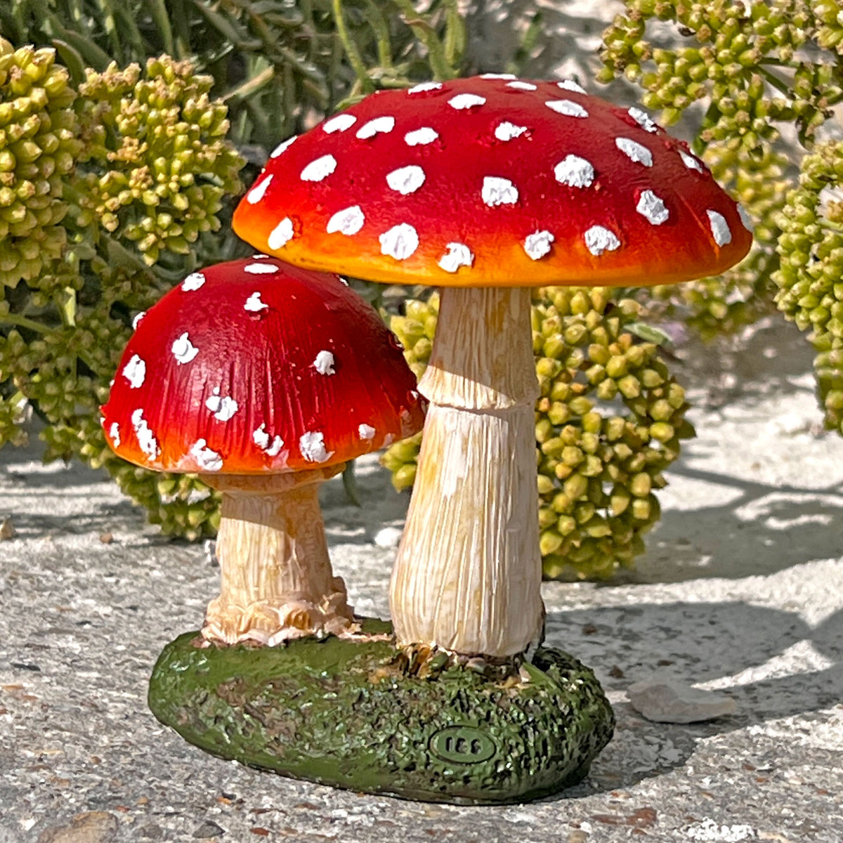 Double Mushroom Red Cap Toadstool Garden Ornament
