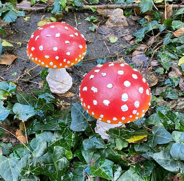 Pair of Mushroom Garden Ornaments