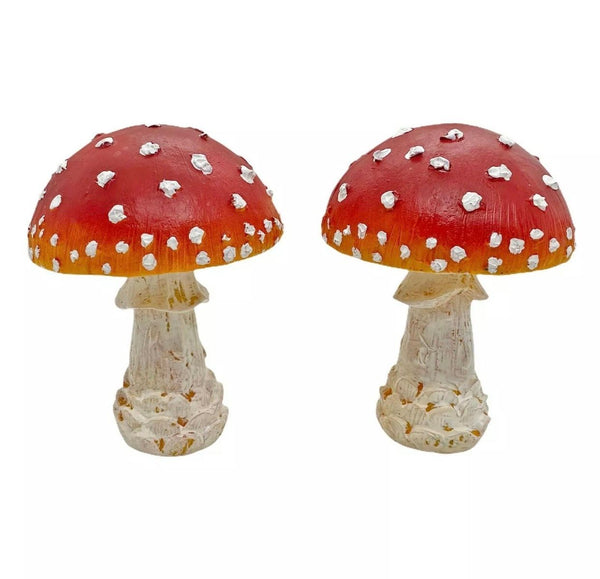 Pair of Mushroom Garden Ornaments