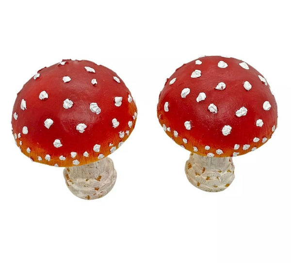 Pair of Mushroom Garden Ornaments