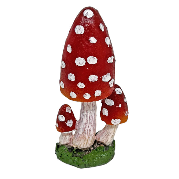 Pair of Tripe Stem Red Mushroom Garden Ornaments