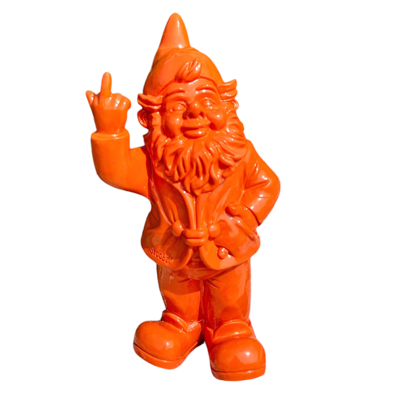 Orange Fuck You Middle Finger Garden Gnome