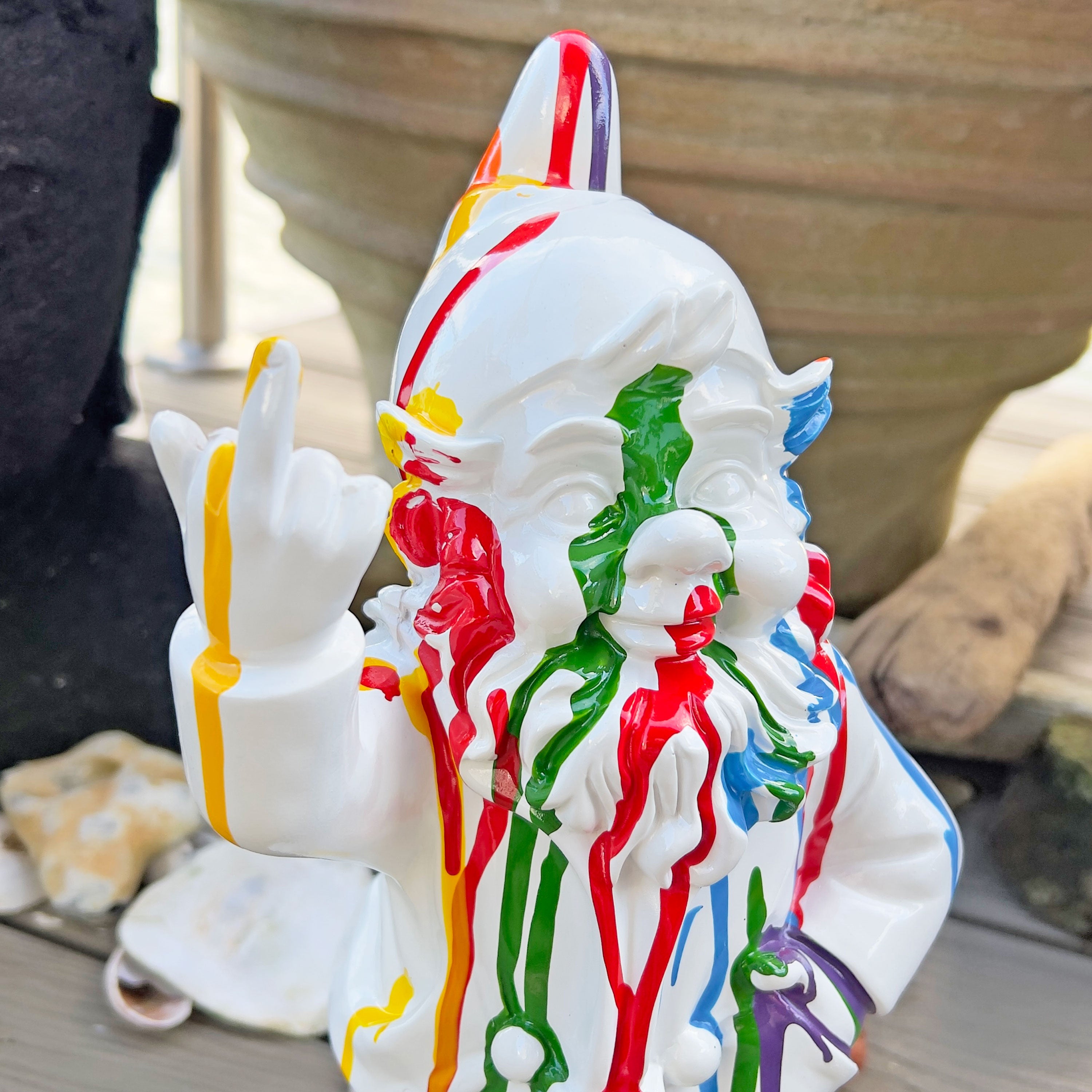 Rainbow Art Middle Finger F**k You Garden Gnome 30cm