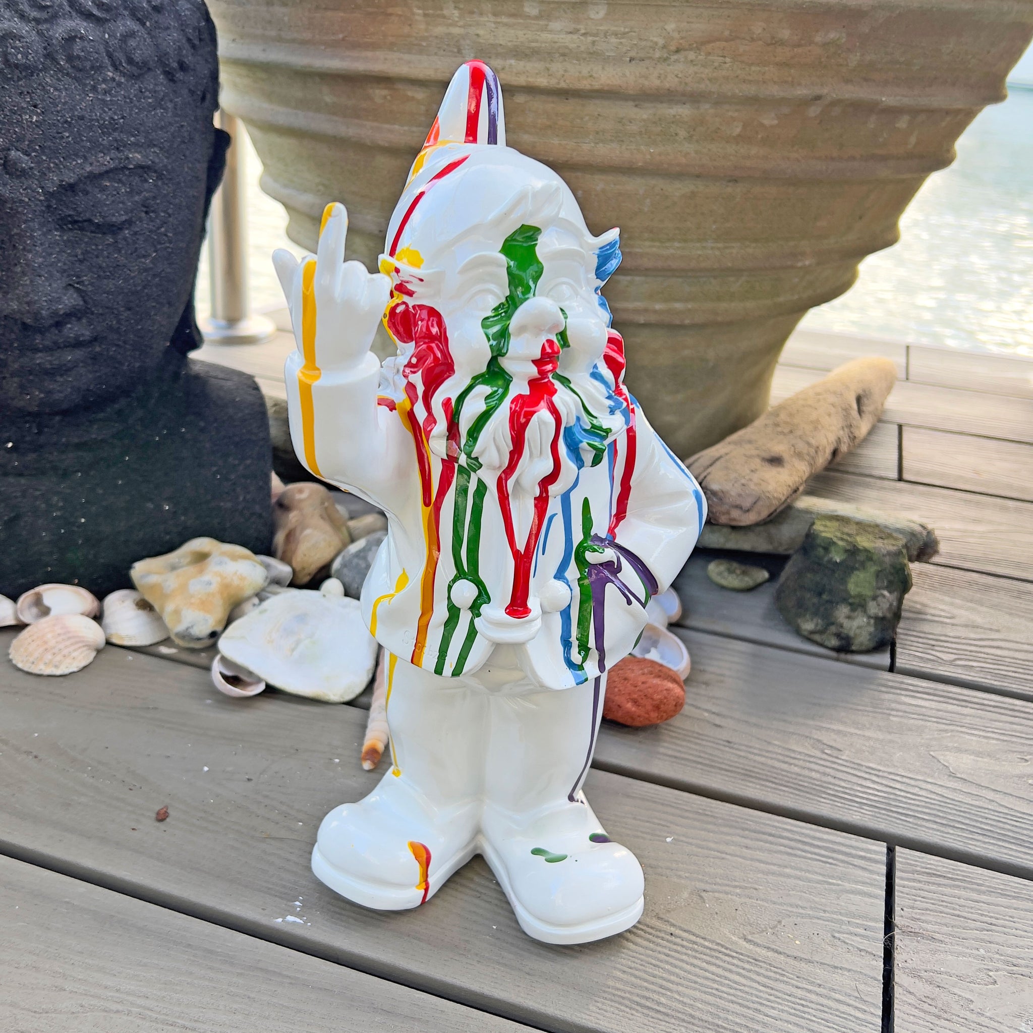 Rainbow Art Middle Finger F**k You Garden Gnome 30cm