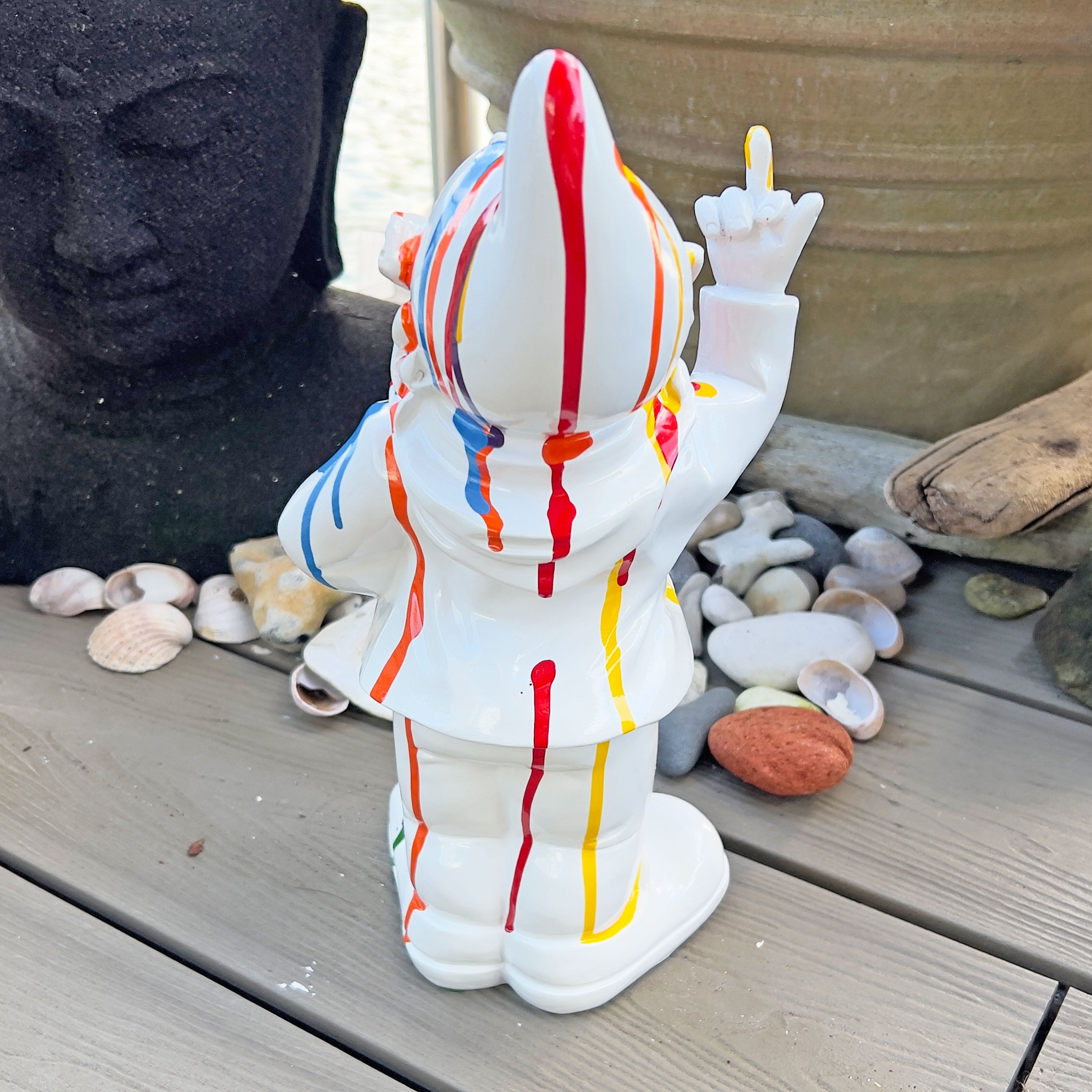 Rainbow Art Middle Finger F**k You Garden Gnome 30cm