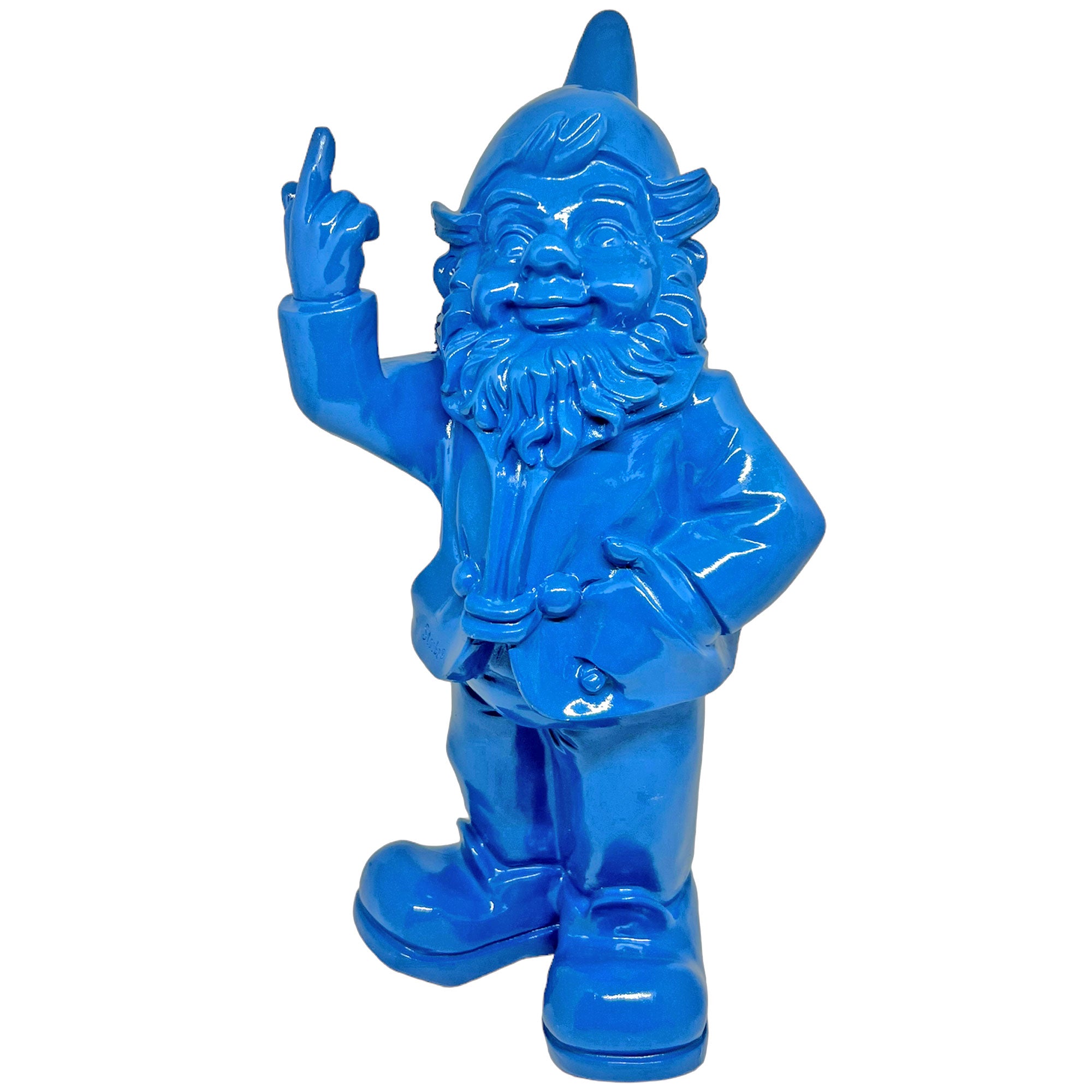 Blue Middle Finger Naughty Swearing Gnome