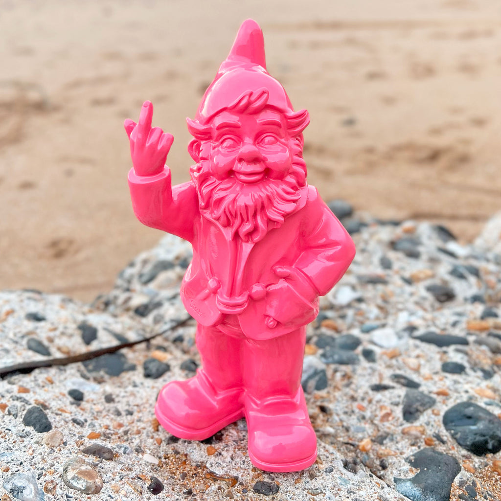 30cm F**k You Naughty Middle Finger Pink Gnome Ornament