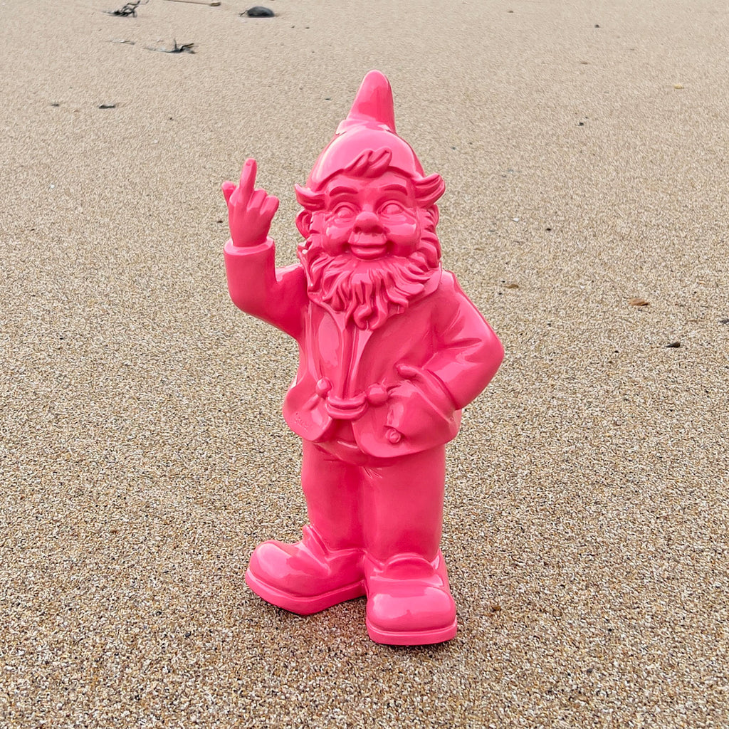 30cm F**k You Naughty Middle Finger Pink Gnome Ornament