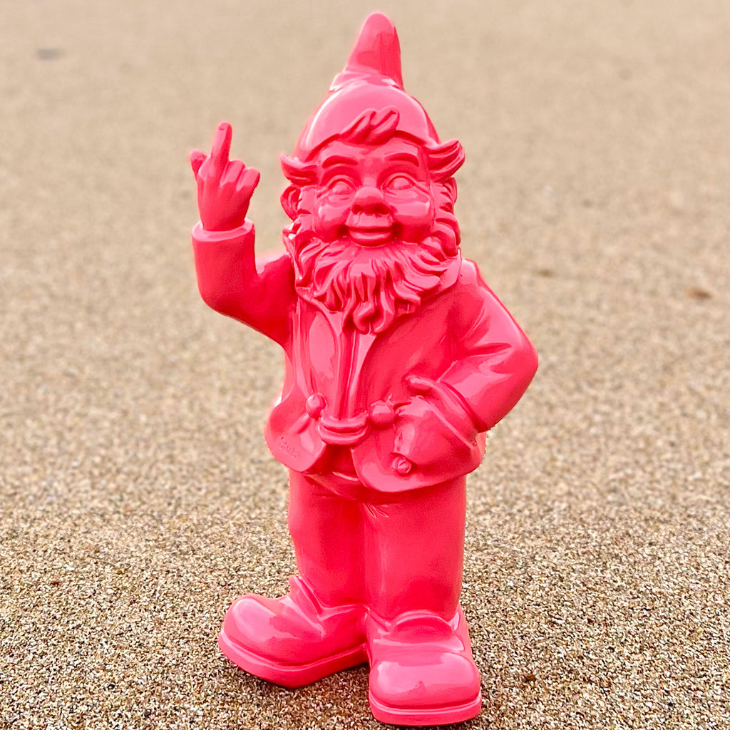 30cm F**k You Naughty Middle Finger Pink Gnome Ornament