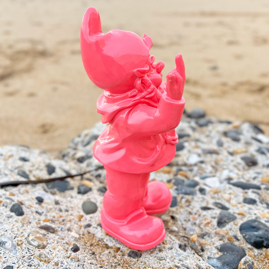 30cm F**k You Naughty Middle Finger Pink Gnome Ornament