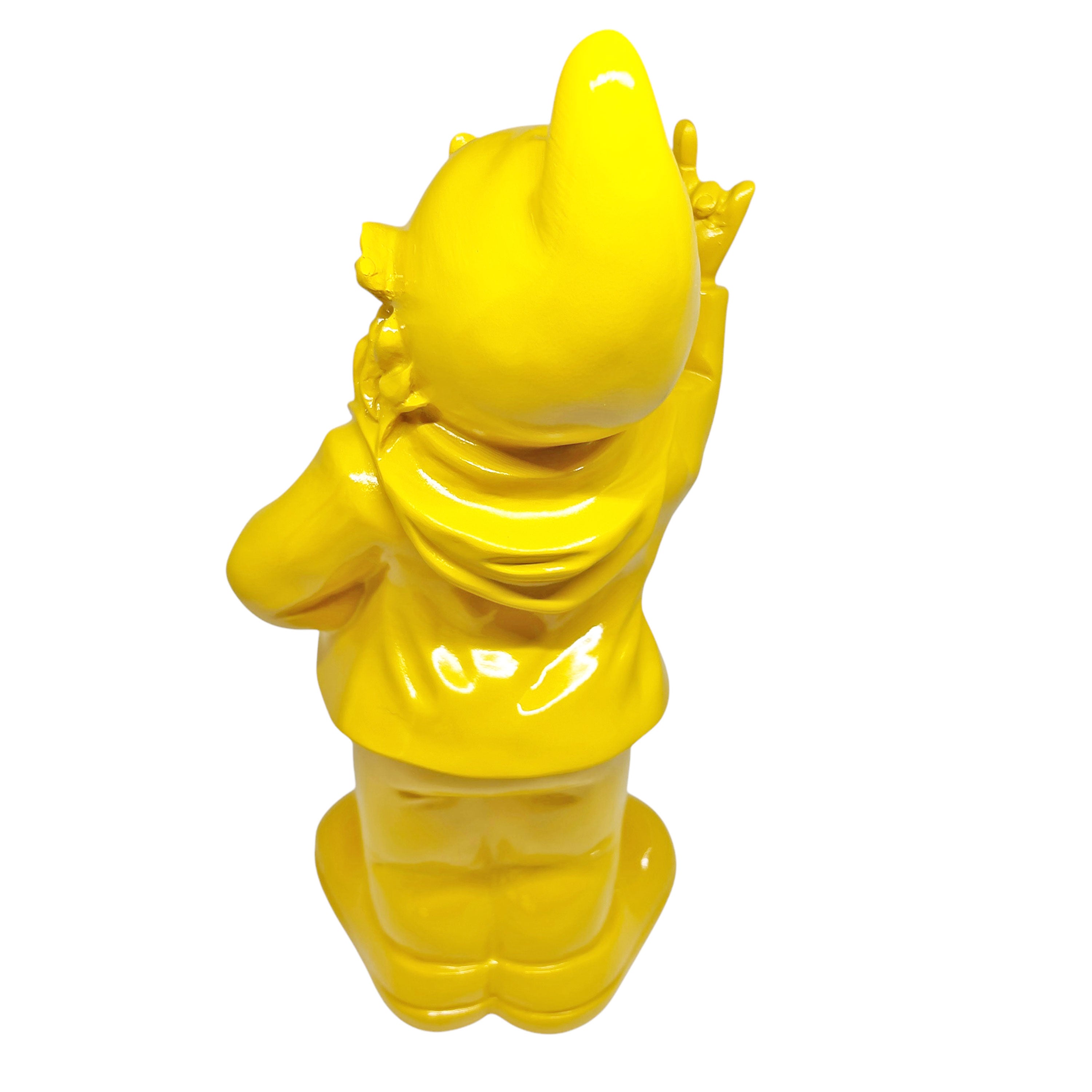 30cm F**k You Naughty Middle Finger Yellow Gnome Ornament
