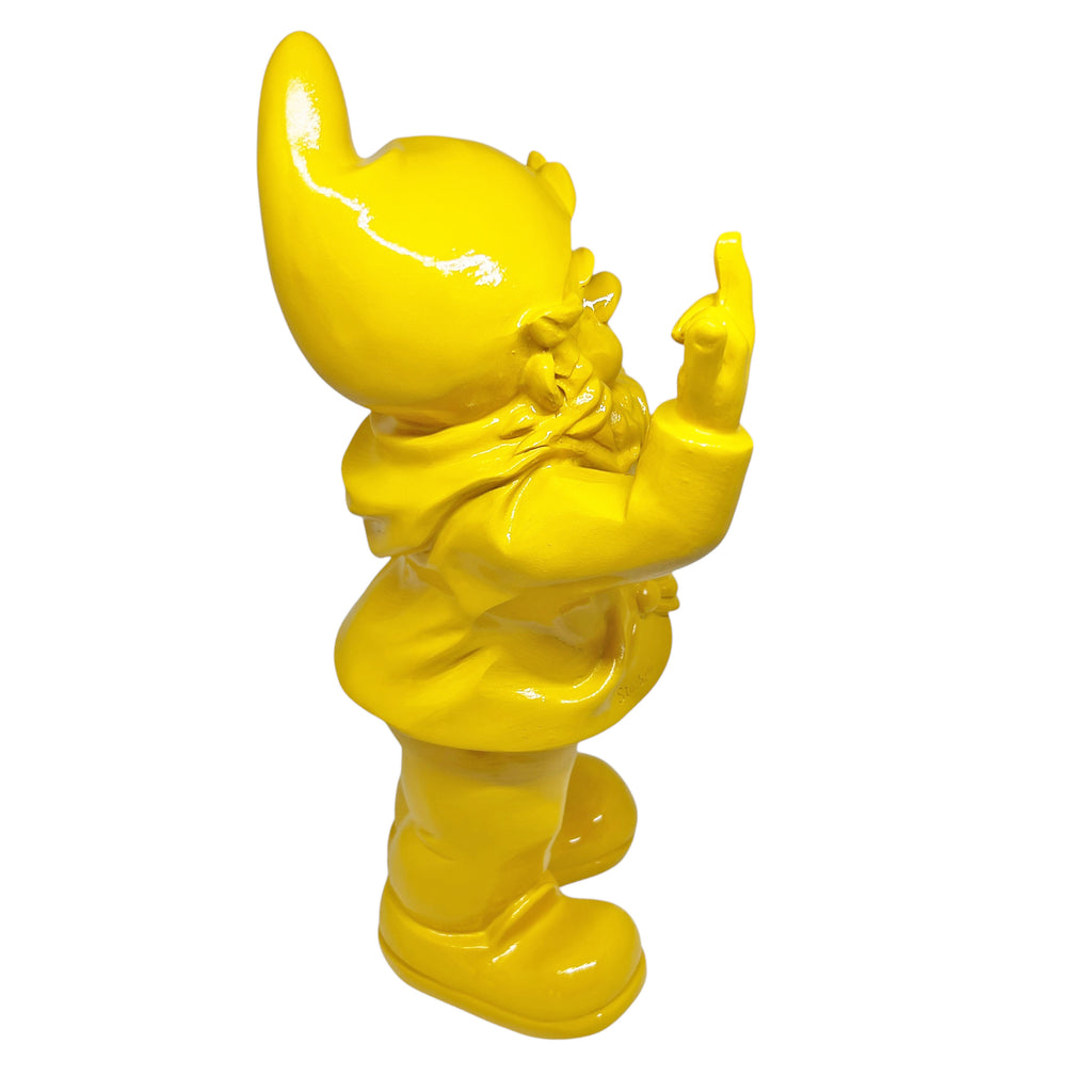 30cm F**k You Naughty Middle Finger Yellow Gnome Ornament