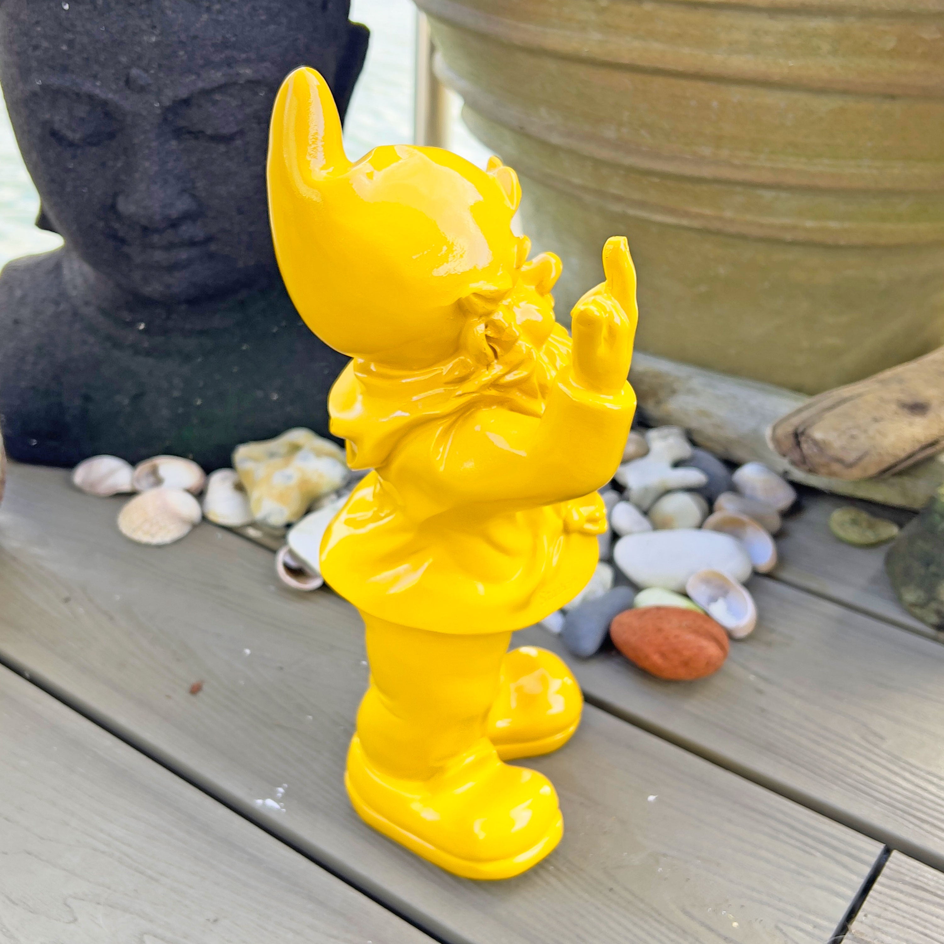 30cm F**k You Naughty Middle Finger Yellow Gnome Ornament