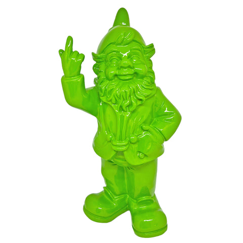 Lime Green Fuck You Middle Finger Gnome