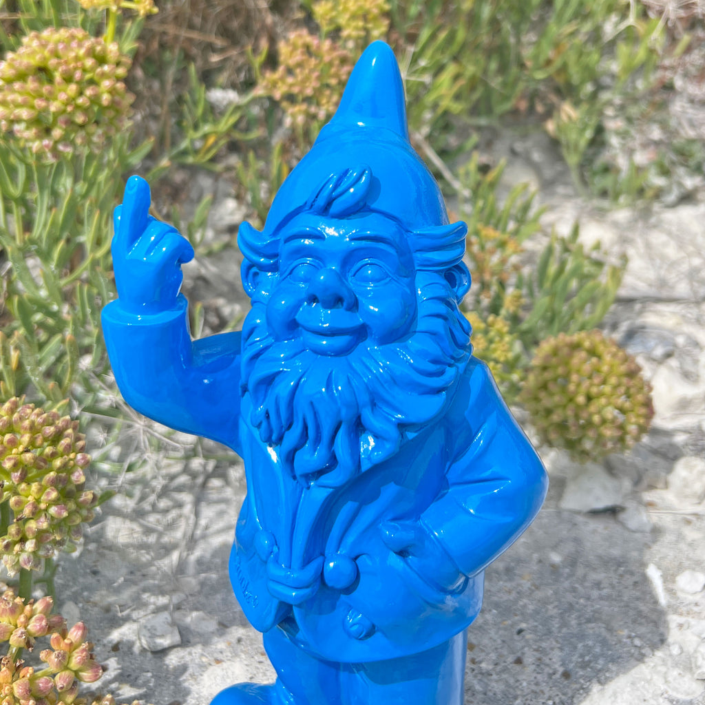 Blue Middle Finger F**k You Garden Gnome 20cm