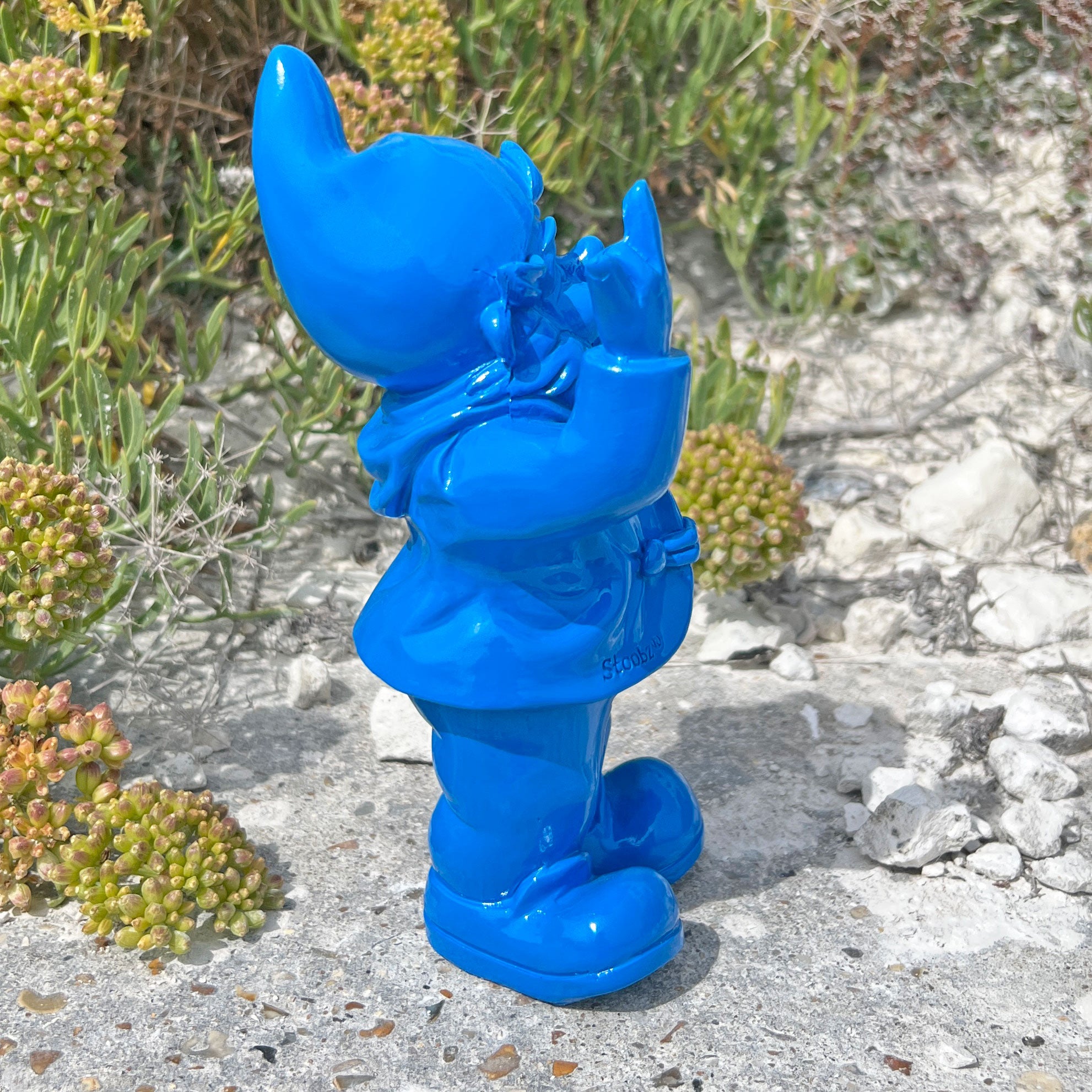 Blue Middle Finger F**k You Garden Gnome 20cm