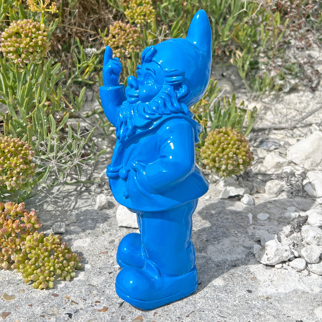 Blue Middle Finger F**k You Garden Gnome 20cm