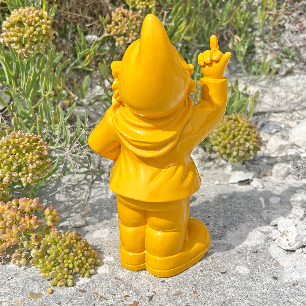 Yellow Middle Finger F**k You Garden Gnome 20cm
