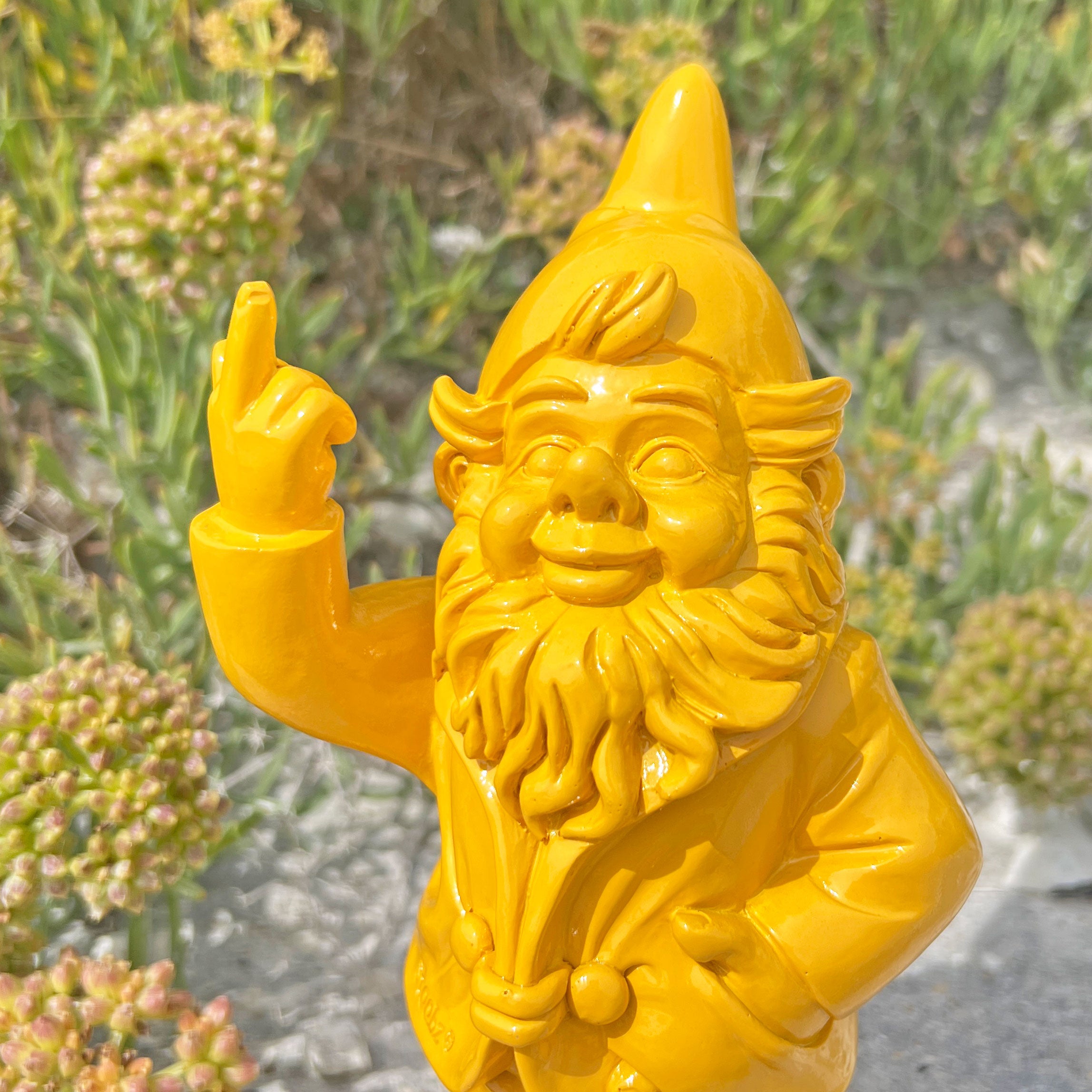 Yellow Middle Finger F**k You Garden Gnome 20cm