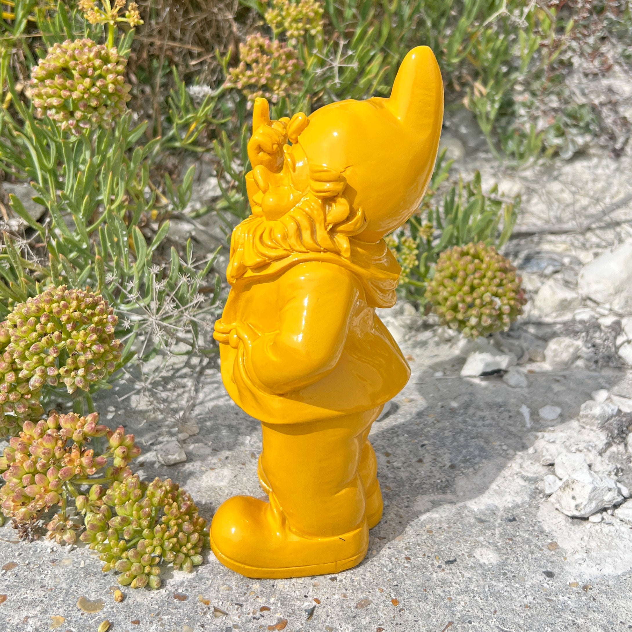 Yellow Middle Finger F**k You Garden Gnome 20cm