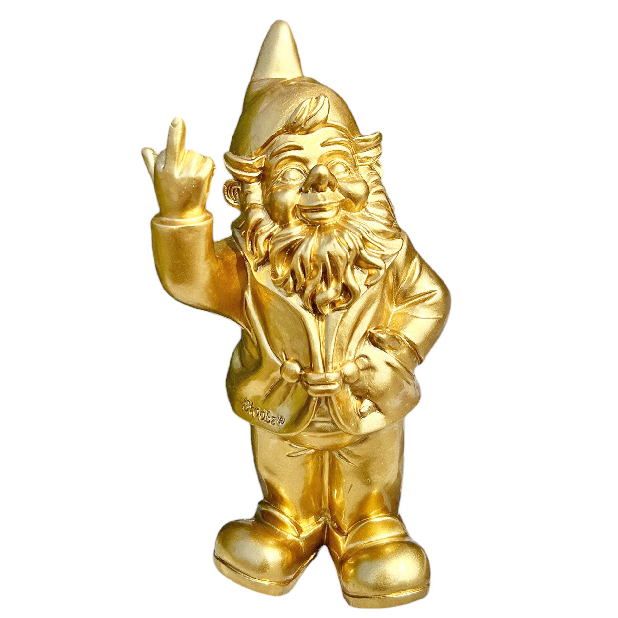 Gold Middle Finger F**k You Garden Gnome 20cm