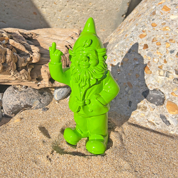 Green Middle Finger F**k You Garden Gnome 20cm