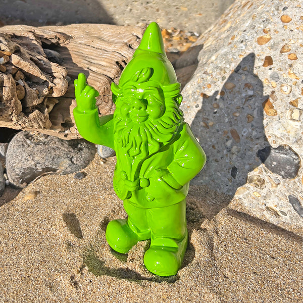 Green Middle Finger F**k You Garden Gnome 20cm