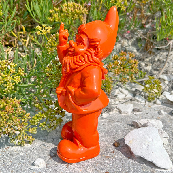 Orange Middle Finger F**k You Garden Gnome 20cm