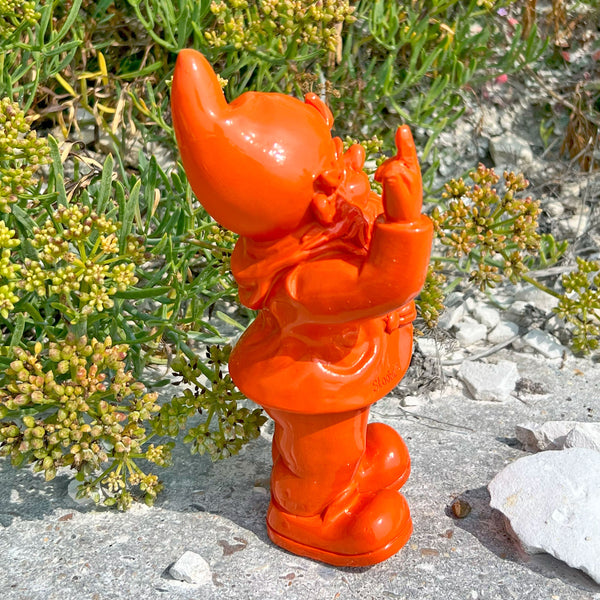 Orange Middle Finger F**k You Garden Gnome 20cm