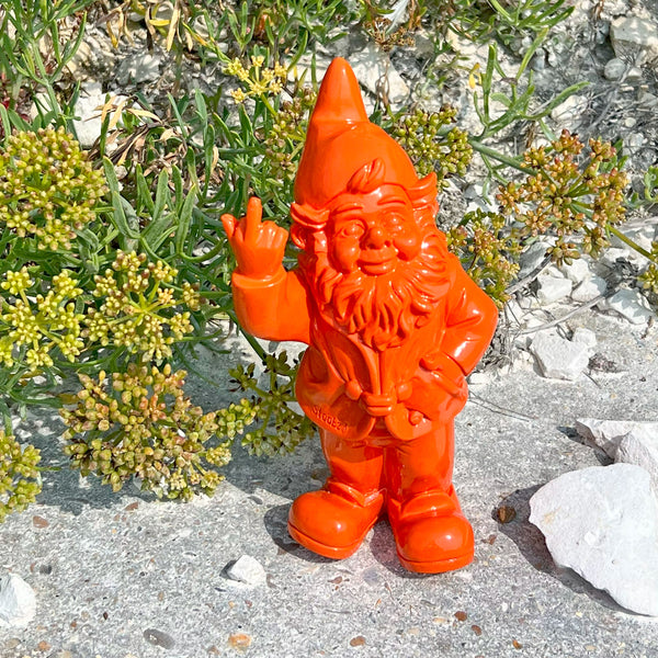 Orange Middle Finger F**k You Garden Gnome 20cm