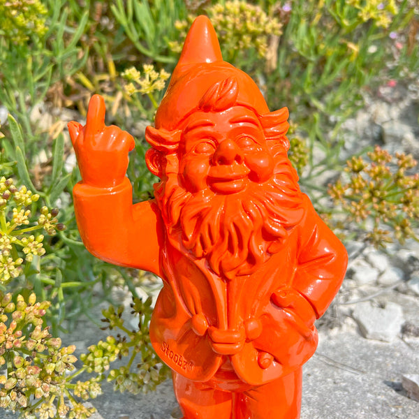 Orange Middle Finger F**k You Garden Gnome 20cm