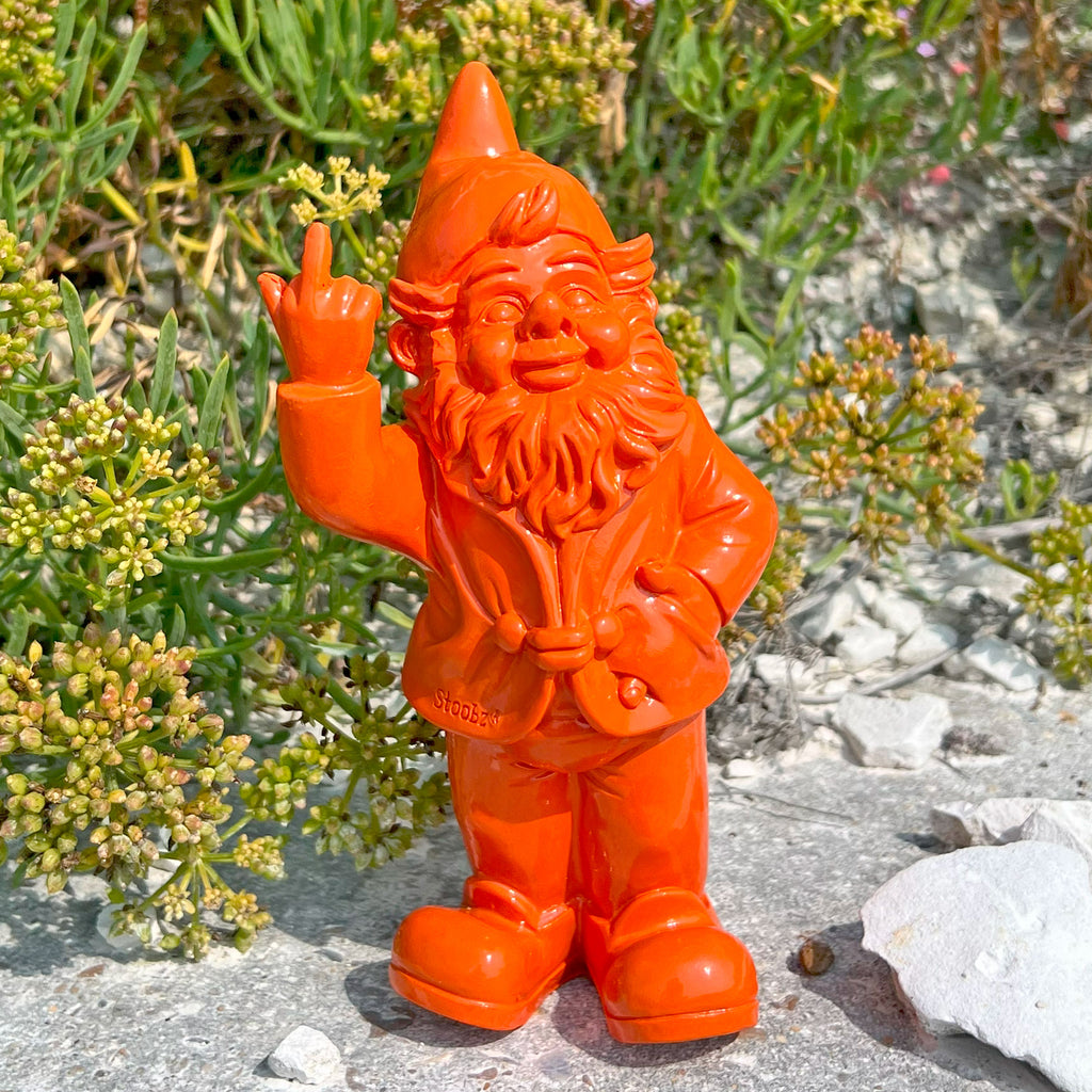 Orange Middle Finger F**k You Garden Gnome 20cm