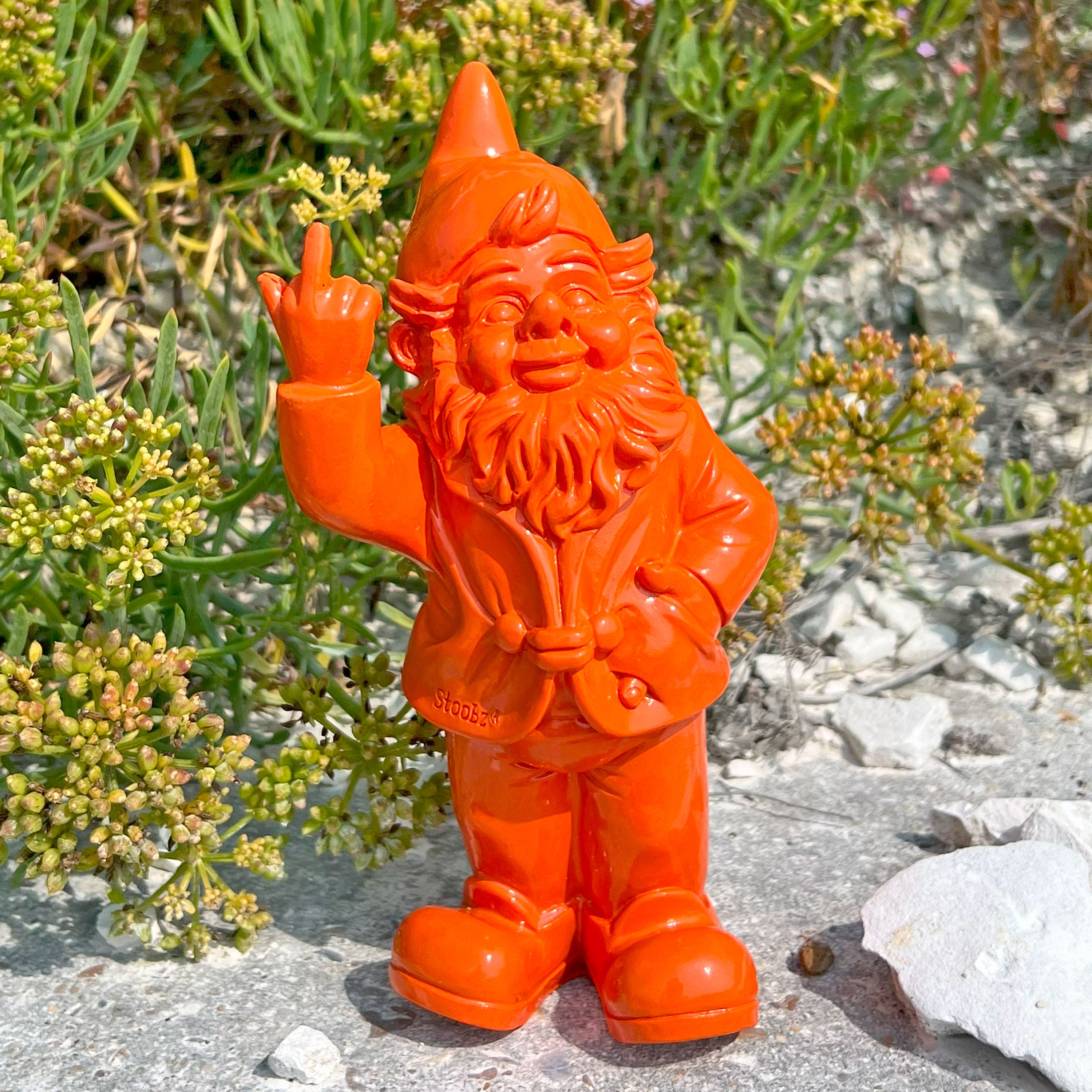 Orange Middle Finger F**k You Garden Gnome 20cm