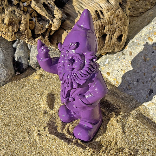 Purple Middle Finger F**k You Garden Gnome 20cm