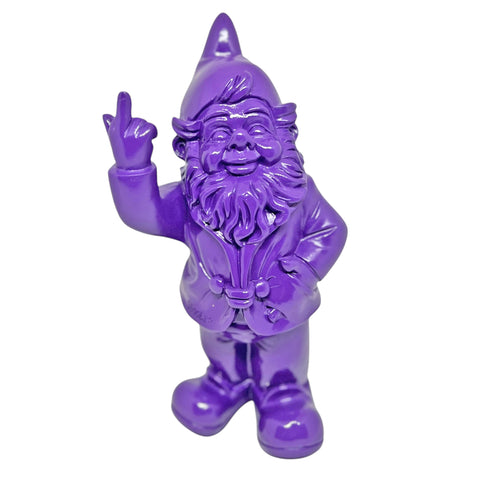 Purple Middle Finger F**k You Garden Gnome 20cm