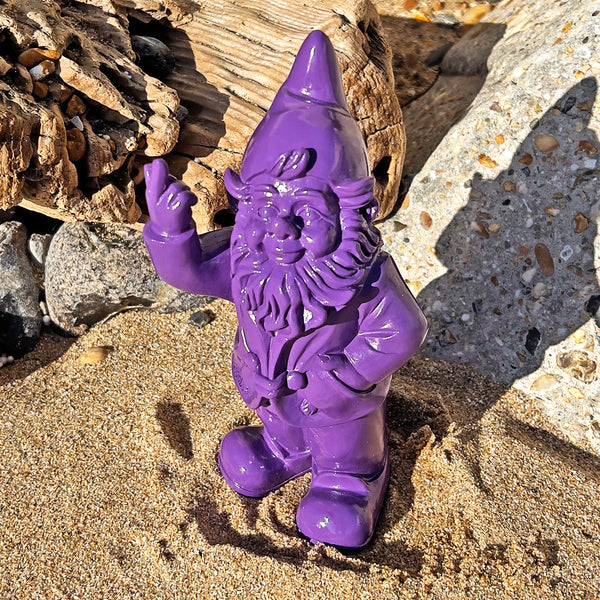 Purple Middle Finger F**k You Garden Gnome 20cm