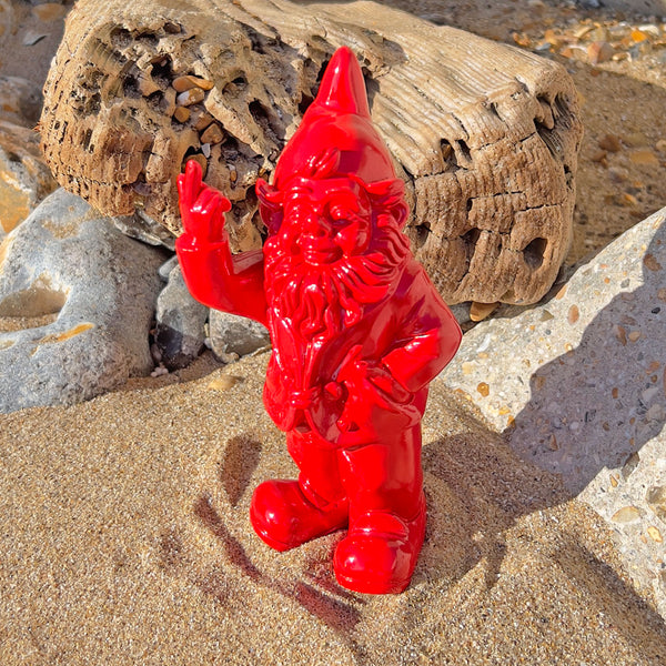 Red Middle Finger F**k You Garden Gnome 20cm