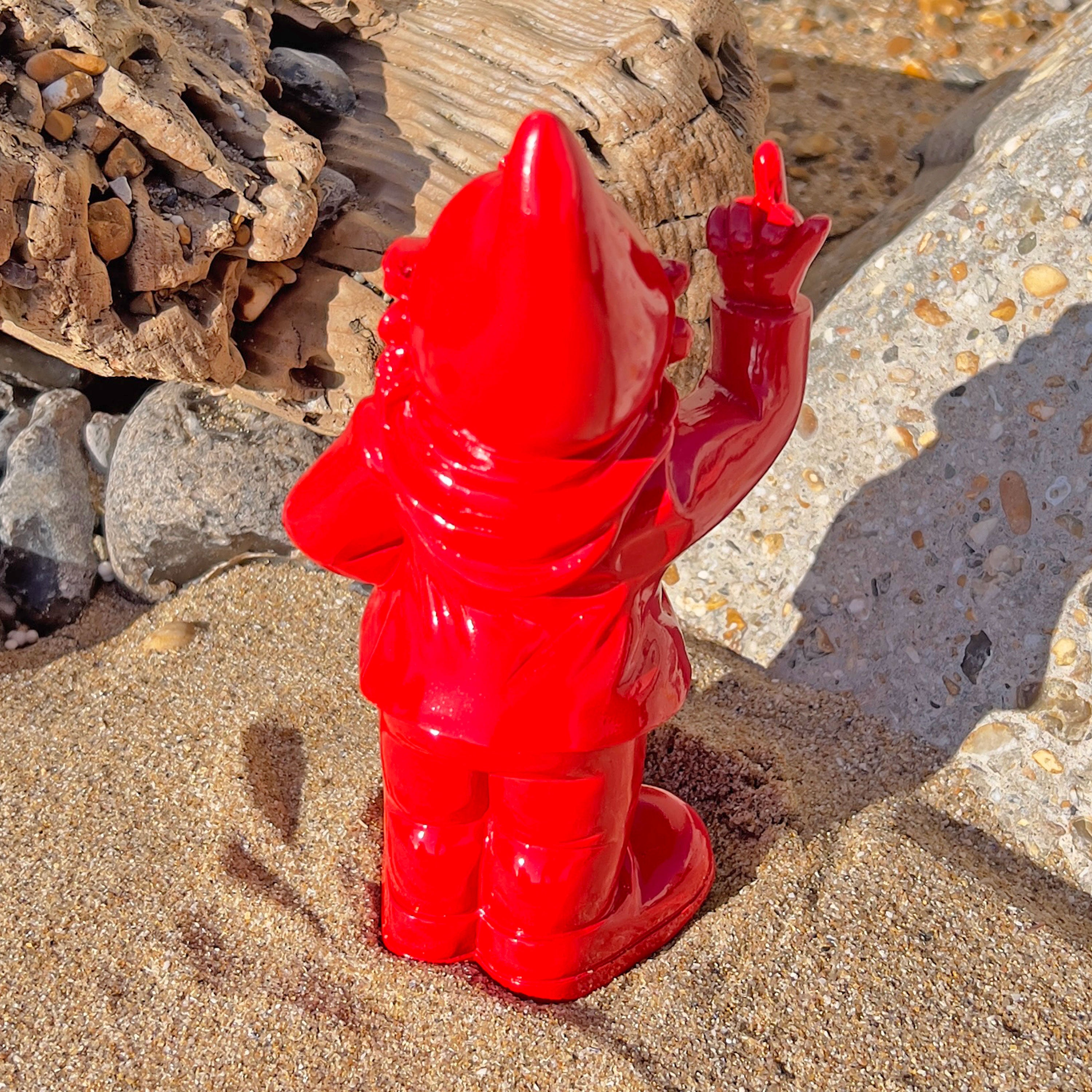 Red Middle Finger F**k You Garden Gnome 20cm
