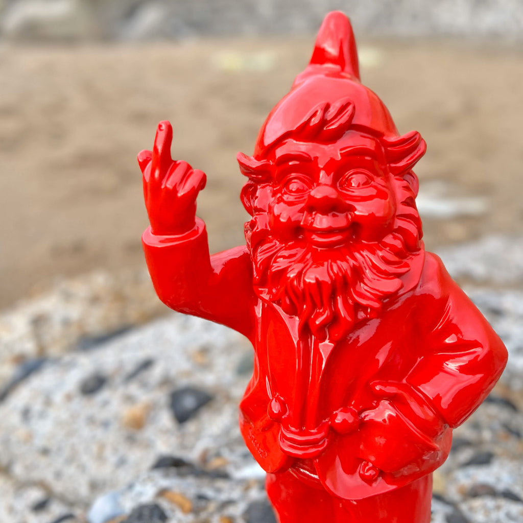 Red Middle Finger F**k You Garden Gnome 20cm